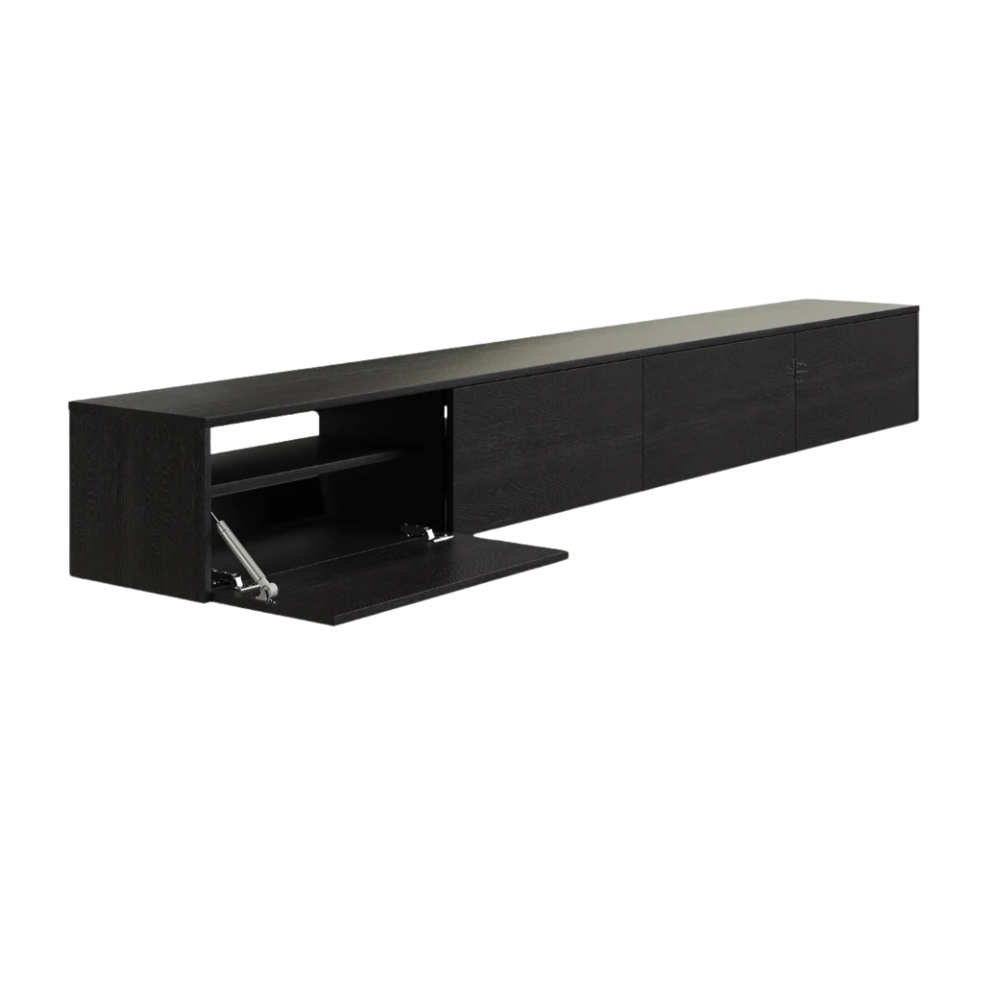 Zwevend tv-meubel matte zwart