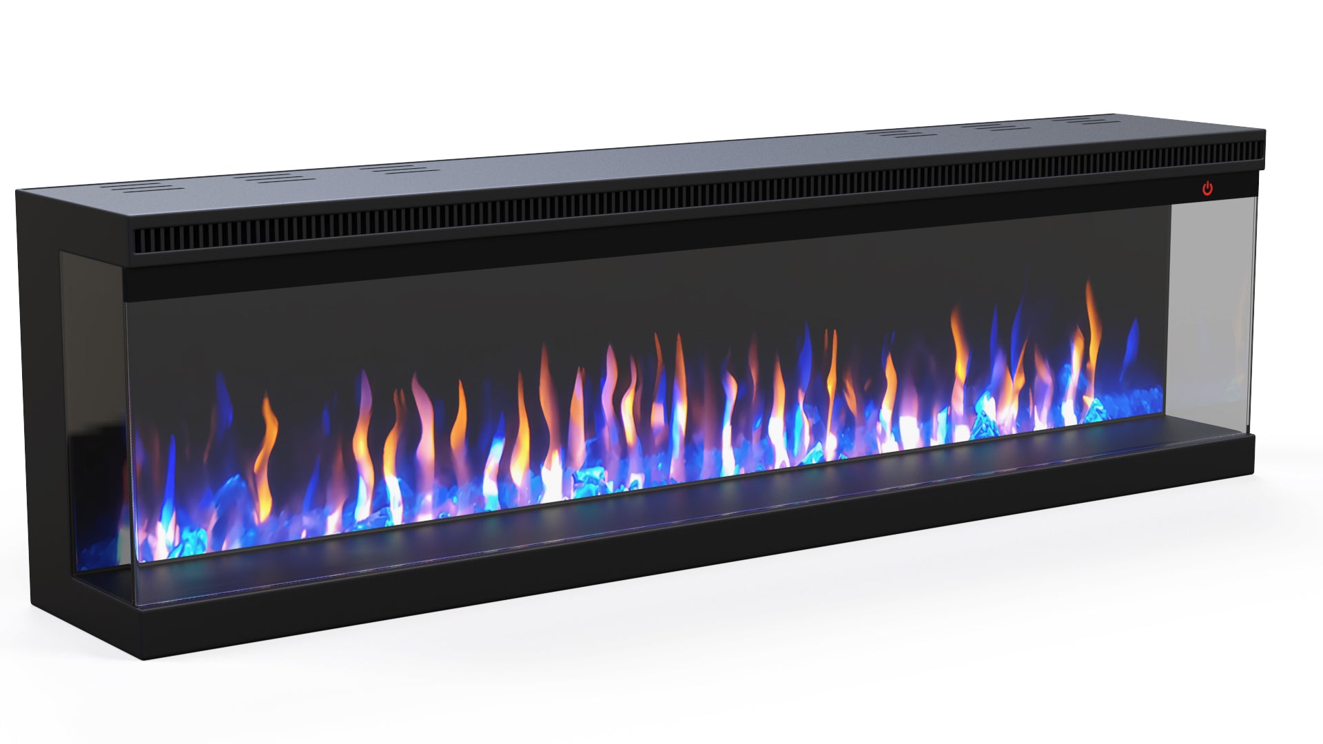 Elektrische sfeerhaard 3-zijdig NERO 65″ inch – 165 cm